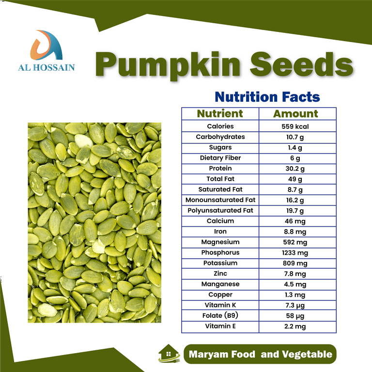 Al Hossain Indian Natural Whole Pumpkin Seeds – Bulk 11 LB/ 5kg (176 oz) Allergy-Free. Healthy, Protein-Packed Superfood Snack.