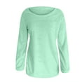 thumbnail image 3 of Women's Fluffy Fuzzy Jumper Sweater Solid Color Long Sleeve Round Neck Tops Casual Loose Fit Sweater, 3 of 4