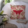 thumbnail image 3 of Butterfly Shabby Chic Pink Roses  Fabric Decorative Pillow, 3 of 4
