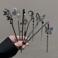 thumbnail image 2 of 2025 New Chinese Style Butterfly Flower Tassel Hair Stick for Women Vintage Metal Hanfu Chopstick Hair Sticks Hair Accessories, 2 of 10