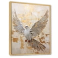 thumbnail image 2 of Designart "Minimalist Beige And Gold Peace III" Dove Floater Framed Wall Decor, 2 of 5