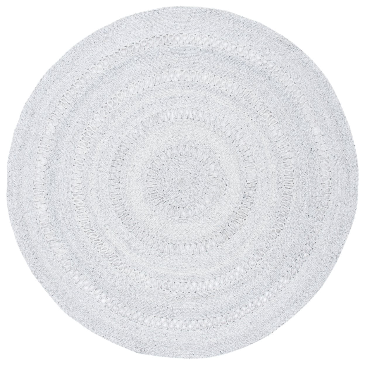 SAFAVIEH Cape Cod Salome Geometric Polyester Area Rug, Grey, 7' x 7' Round