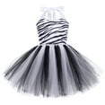 thumbnail image 3 of Kids Girl Zebra Costume Toddler Halloween Cosplay Jungle Safari Animal Role Play Puffy Tutu Dress Ear Headband Tail Birthday Party Carnival Performance Holiday Clothes 7-8 Years Zebra, 3 of 8