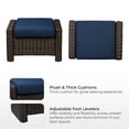 thumbnail image 4 of CHITA Outdoor Chestnut Wicker Swivel Glider Chair and Ottoman with Cushion, Blue, 4 of 13