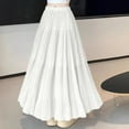 thumbnail image 7 of Efsteb Womens Long Skirts High Waist Pleated Long Skirt Fashion Casual Comfy Solid Color Fall Skirts (White,XL), 7 of 7