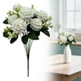 thumbnail image 2 of 1 Pcs Real Touch Hydrangea Artificial Flowers,Valentine's Day Fake Flower Ornament,14.5" Hydrangeas Fake Hydrangeas for Home Decor Party Wedding Bouquets Table Centerpieces Floral Decor(White), 2 of 9