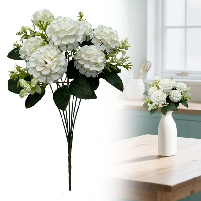 Jkkant Artificial Hydrangea Bouquet 37cm, Flower Arrangement for Wedding & Home Table Centerpiece Decor