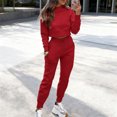 thumbnail image 2 of Quixlent Women's 2 Piece Outfits Long Sleeve Pullover Crop Top And Drawstring Sweatpants Set Fall Lounge Sweatsuit Set, 2 of 8