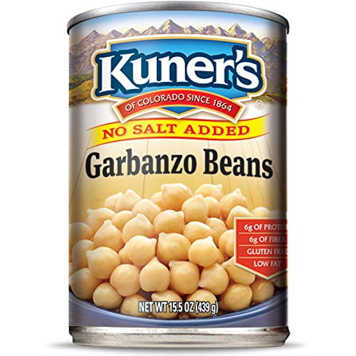, Canned Garbanzo Beans, (12 Pack), No Salt Added Chickpeas, Vegan, Non