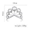 thumbnail image 4 of KAKOWELY 1 diadema de novia con corona de perlas para vestido de novia, decoración para el cabello en el escenario., 4 of 4