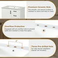 thumbnail image 6 of Euroco 30" White Bathroom Vanity with Sink Combination Set, Bathroom Storage Cabinet with Soft Close Door, 3 Soft Close Drawers and Removable Tray, Solid Wood Frame, 6 of 9