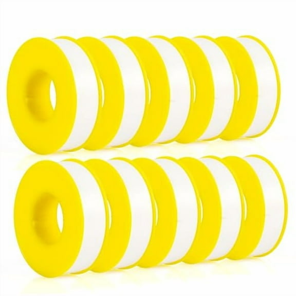 U.S. Solid 10 Rolls 0.7 Inch(W) X 905 Inches(L) Teflon Tape, Plumbers Tape, PTFE Tape, Sealing Tape, Water Pipe Sealing Tape, Duct Tape, Yellow Shell