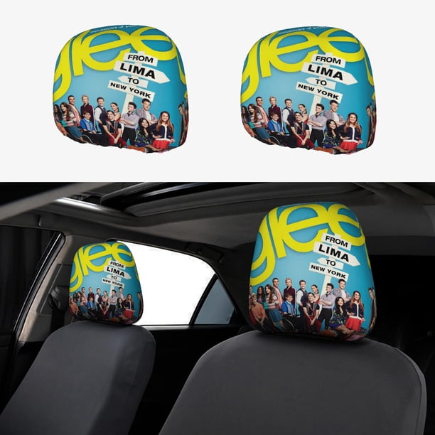 Glee Funda Protectora Universal para Reposacabezas de Coche, Funda Elástica para Reposacabezas de Asiento de Auto, Funda de Tela Antipolvo, Accesorios de Interior 2 Piezas