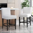 thumbnail image 5 of Lopez Ivory Leather Counter Stools - 2 Pack, 5 of 5
