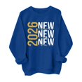 thumbnail image 4 of Women's Fashion Top New Year 2026 Printed Pullover Sweatshirt Holiday Design for Women Casual Celebration Streetwear Top,Dark Blue,2XL, 4 of 6
