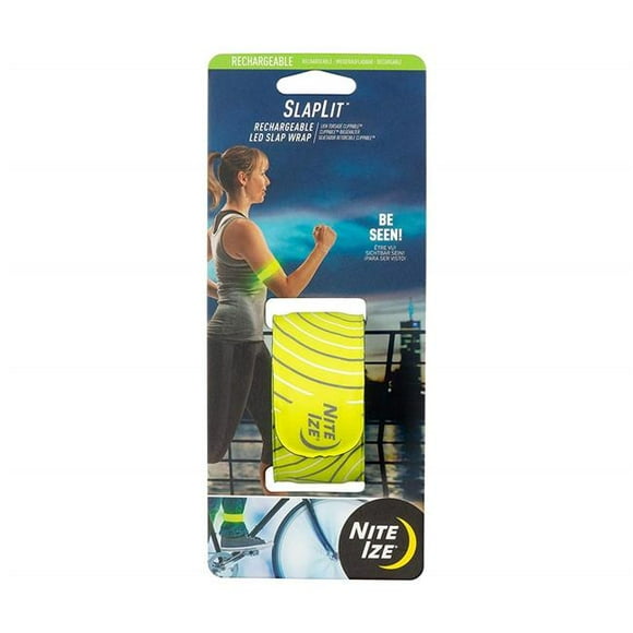 Nite Ize NIT-SLPR-33-R3 2019N SlapLit Rechargeable LED Slap Wrap - Neon Yellow & Green LED