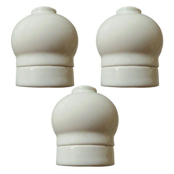 Kiven E26 Vintage Lamp Socket, Ceramic Lamp Socket Replacement Medium Base,Replace Floor, Pendant and Table Lamps Decorative, DIY Project, UL Listed, Set of 3, White Finish