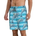 thumbnail image 2 of Kdxio Dolphin Pattern Mens Casual Shorts - Drawstring Summer Beach Sports Shorts for Men, 2 of 9