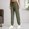 thumbnail image 2 of Arlun,Sweatpants for Women Oversized Stretchy High Waisted Drawstring Lightweight Comfy Baggy Pants Zipper Pockets Foot Binding Elastic Sports Trousers Army Green XL, 2 of 6