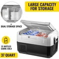 thumbnail image 3 of VEVOR Portable Car Freezer, 37 quart Portable Refrigerator Freezer, Dual Storage Zone Camping Freezer, -14.8℉~50℉ 12 volt Fridge Freezer, Car Freezer for Car and Home Use, DC 12/24v, AC 100-240v, 3 of 9