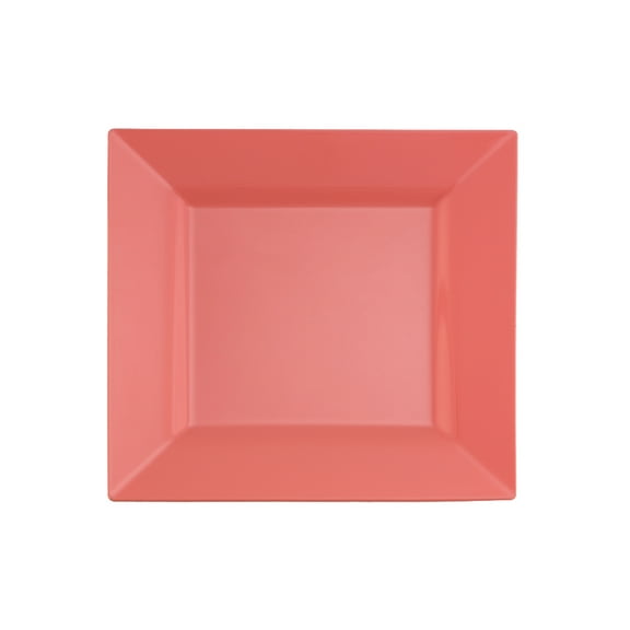 Party Source Coral Blush Peach 6.5" Square Plastic Dessert Pink Plates *Case of 120*