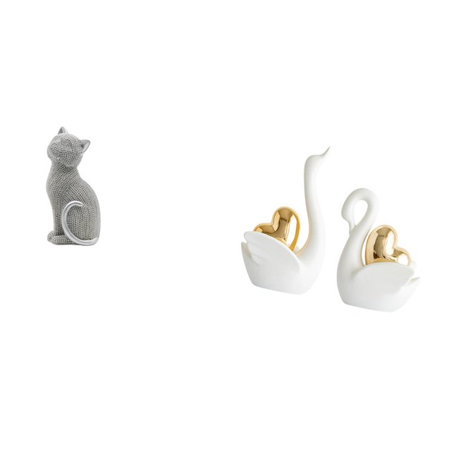 Figura Decorativa De Resina De Cisne Y Gato, Adorno Coleccionable Para Entrada, Estantería, Sala De Estar, Dormitorio, Mesa, Arte, Artesanía, Decoración Para Parejas.