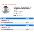 thumbnail image 2 of Engine Mount - Compatible with 1994 - 1995 Mercedes-Benz E320 3.2L 6-Cylinder, 2 of 2