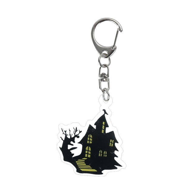 Dsscvnef Halloween Pumpkin Keychain Bat Wing Acrylic Keyring Cute Cartoon Pendant Handmade for Party Decoration