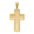 thumbnail image 3 of 14K Yellow Gold Charm Pendant Polished & Textured Cross, 3 of 4