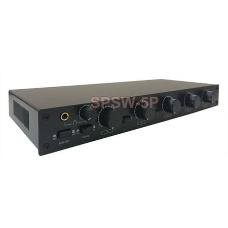 - Professional 5-Zone Speaker Distribution Matrix System Selector