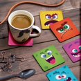 thumbnail image 3 of Inkdotpot Set of 6 Drink Coasters DecorativeNon,SlipCork Base4-inch Square PrintedCoastersEasy Clean- Funny, 3 of 8
