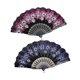 thumbnail image 5 of Abanico plegable chino de 2 piezas con diseño clásico de flores creativas para bodas de mujer. Azul y rosa, 5 of 9