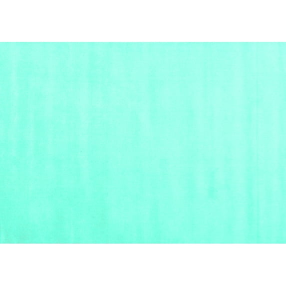 Ahgly Company Machine Washable Indoor Rectangle Solid Turquoise Blue Modern Area Rugs, 2' x 4'