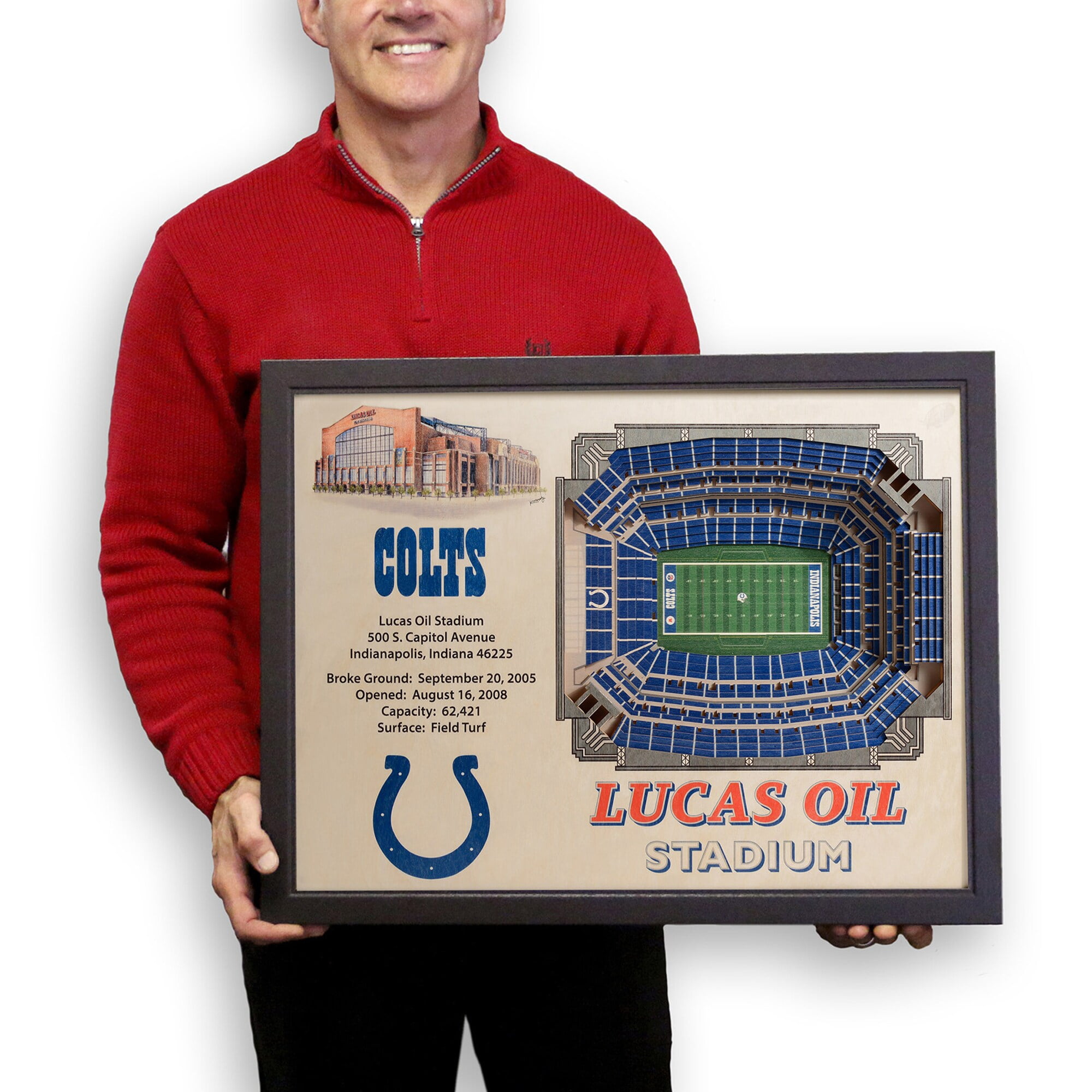 Indianapolis Colts 25.5" x 19.5" Lucas Oil Stadium Stadium Views Wall Art