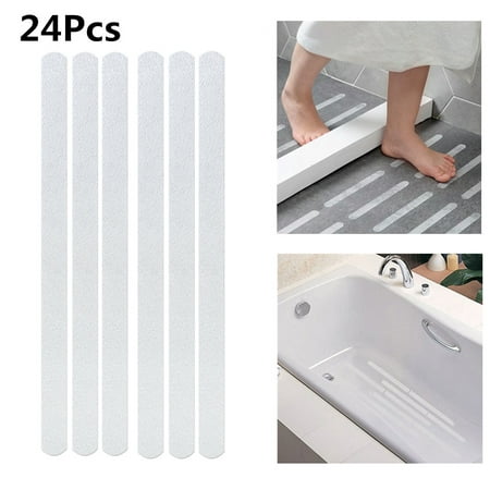 Kadell 24Pcs PVC Anti Slip Stickers Safety Tape Mat for Bathroom Bathtub Ceramic Tile (Best Ceramic Tile For Kitchen Floor)