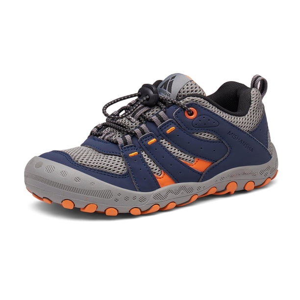 Zapatos de senderismo Mishansha Low Top Sneakers grises para niños pequeños de 7 años