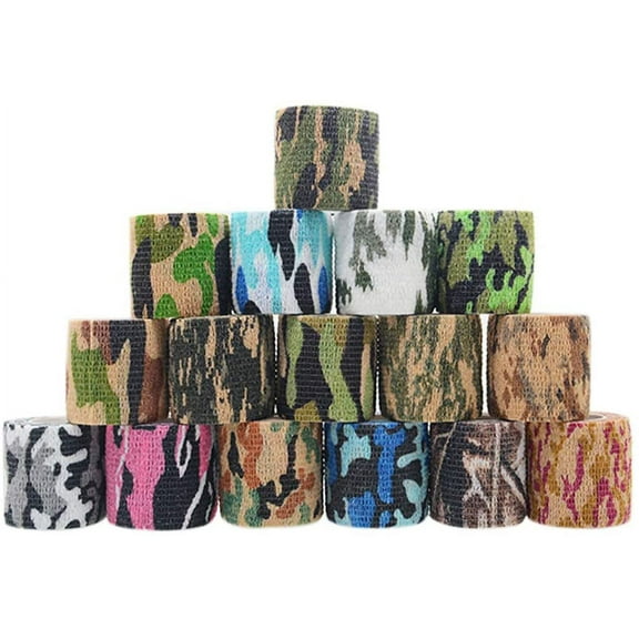 Visland 10PCS Self-Adhesive Protective Camouflage Tape Wrap Tactical Camo Form Multi-Functional Non-Woven Fabric Stealth Tape Stretch Bandage