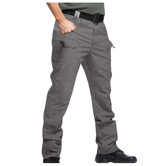 Pxkloy Men's Big and Tall Stretch Pants Casual Loose Lightweight Cargo Pants Outdoor Hiking Working Tactical Pants with Pockets Gray,XXXXXXL