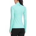 thumbnail image 4 of Baleaf Women's Thermal Fleece Half Zip Thumbholes Long Sleeve Running Pullover Aqua Size S, 4 of 8