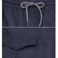 thumbnail image 3 of Men's Stretch Cotton Elastic Drawstring Waist Multi Pocket Casual Cargo Shorts (Navy, 2XL), 3 of 3