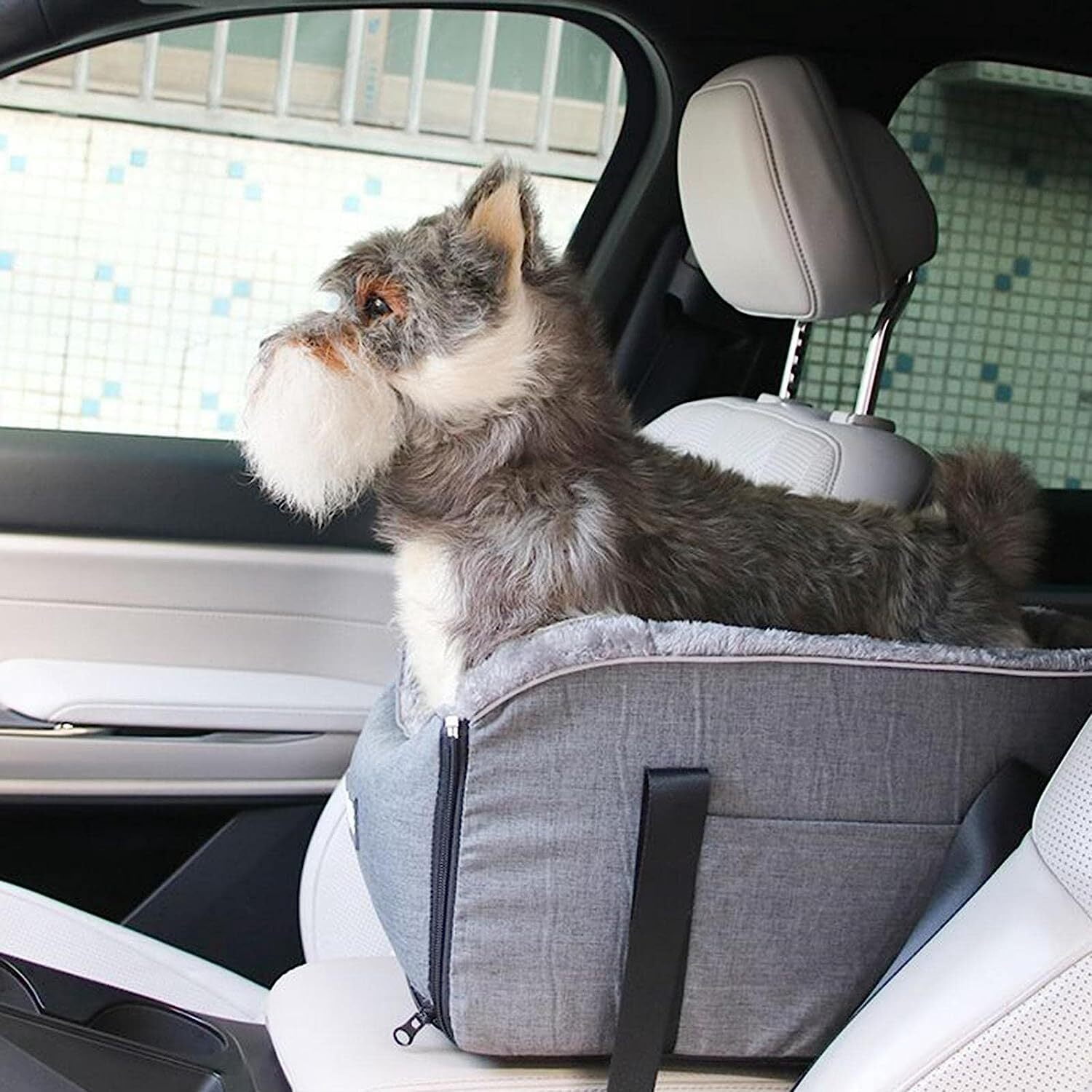 Dog Car Seat for Small Dogs Portable Dog Booster Car Seat Safety Leash Adjustable Straps Puppy Car Seat for Pets