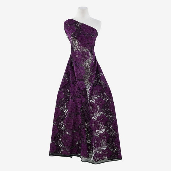 Zelouf Picolo Two Tone Lace [1.75 Panel]  , Sewing, DIY, Crafts Fabric by the Yard, Amthyst Delight, 3 Yard