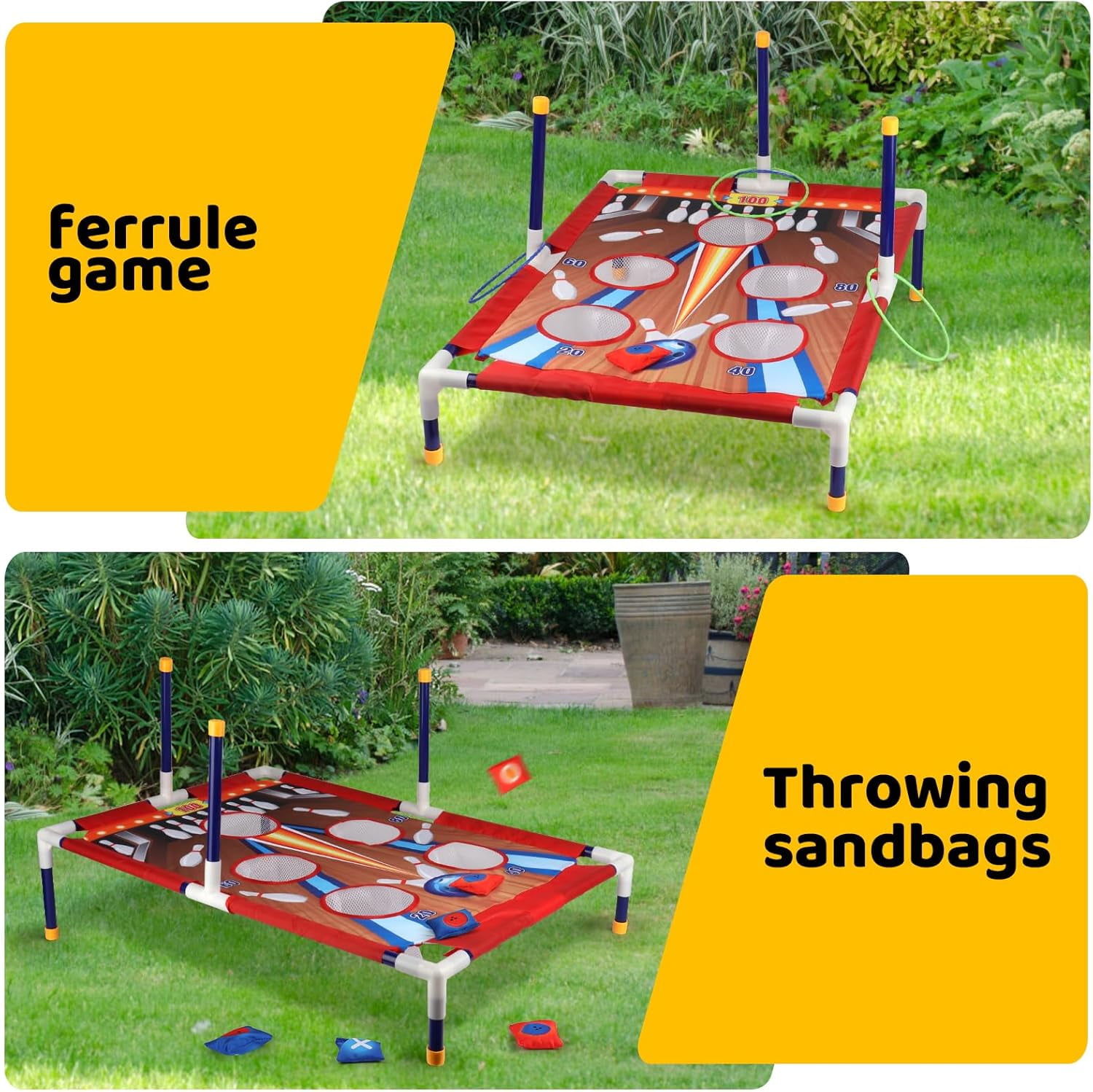 Agoplee 2-in-1 Bean Bag Toss Game for Kids, Kids Cornhole, Family Party Party Supplies for Kids, Gift for Boys Birthday or Christmas for Toddlers