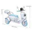 thumbnail image 6 of Ambifirner 12V Ride On Motorcycle:Electric Moped Scooter, 3 Wheels Eectric Motorcycle with Mp3, Bluetooth, Headlight, Storage Box, 6 of 9