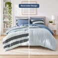 thumbnail image 3 of Regency Heights 7-Piece Comforter Sets, Reversible Striped Comforter Set for Dorm, Lightweight All Season Bedding Set with Pillow Shams,Full, Navy/Blue, 3 of 10