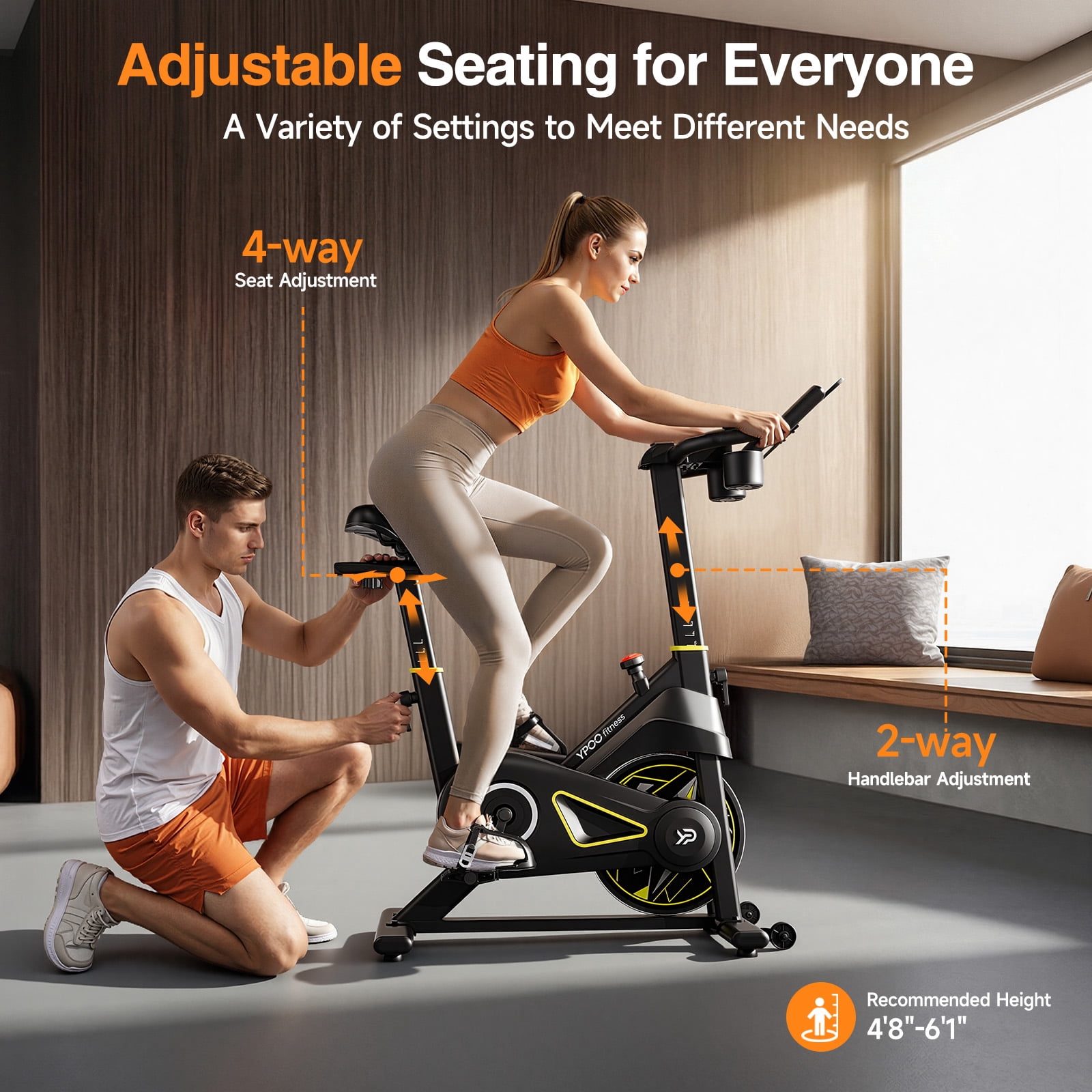 Exercise Bike for Home Gym, Magnetic Resistance Stationary Bike with APP, 300lbs Capacity Indoor Cycling Bike with Comfortable Seat & Tablet Holder