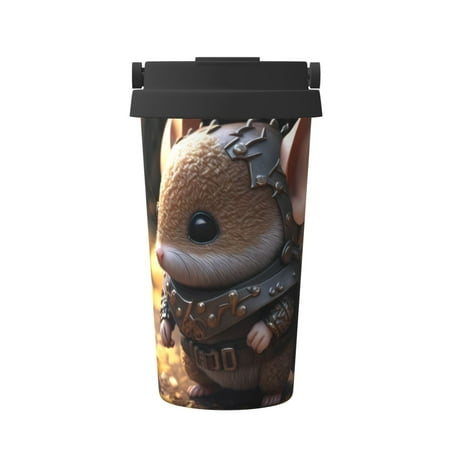 

Pofeuu Cute Big-Eared Mouse Print Coffee Mug Iced Coffee Tumbler Cup Double Wall Vacuum Leak-Proof Thermos Mug CoffeeThermos Travel Mug