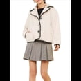 thumbnail image 3 of Abrigo Holgado y Grueso de Lana de Cordero con Solapa y Larga para Mujer, Estilo Moderno, para Otoño e Invierno. Albaricoque L, 3 of 8