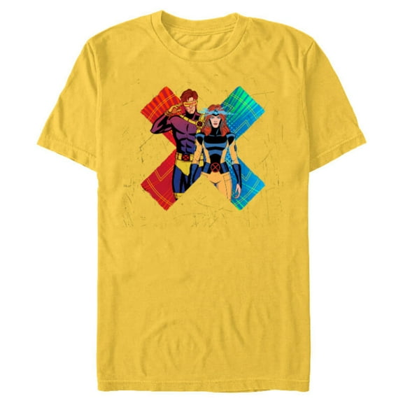 Marvel Studios X-Men ’97 Cyclops and Jean Grey X-Symbol- Short Sleeve Blended T-Shirt for Adults - Customized-Yellow