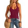thumbnail image 5 of cocolona Summer Womens Racerback Tank tops Crew Neck Sleeveless Workout Yoga Shirts Loose Casual Running Tees, 5 of 7